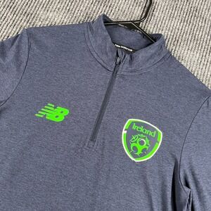 New Balance Ireland Pullover Shirt Mens Small Blue Long Sleeve 1/4 Zip Soccer